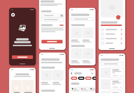 Mobile App Wireframe UI Design