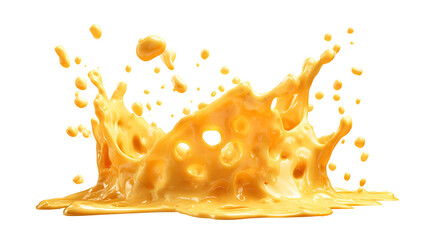 Vibrant orange liquid splashing upwards in a dynamic explosion against a dark background
