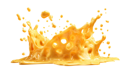 Vibrant orange liquid splashing upwards in a dynamic explosion against a dark background