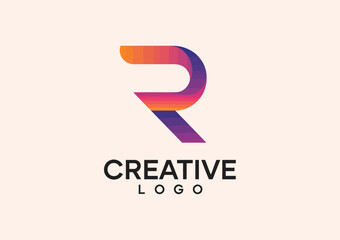 A sleek, modern logo design featuring a gradient 'R' with vibrant colors, symbolizing creativity and innovation in branding and design.