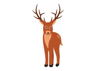 Deer Cartoon Merry Christmas Illustration
