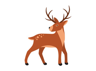 Cute Deer Cartoon Christmas Illustration
