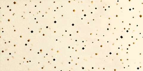 Subtle golden vector seamless pattern with small diamond shapes, stars, rhombuses, dots. Simple wide geometric background. Abstract minimal white and gold texture. Luxury repeat design for decor, wrap