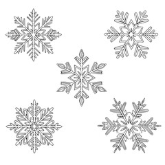 set of vector snowflakes