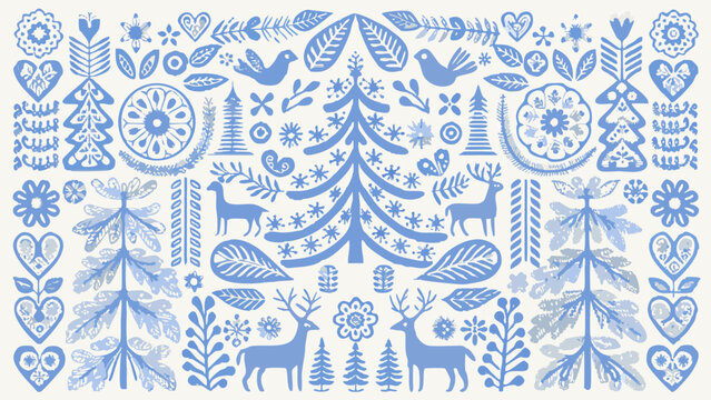 Winter Folk Art Pattern