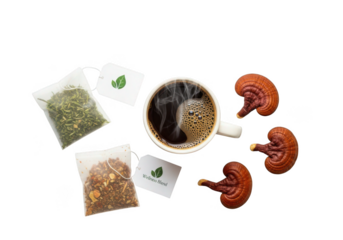 Enjoy flavorful wellness blend teas with a stimulating coffee beverage