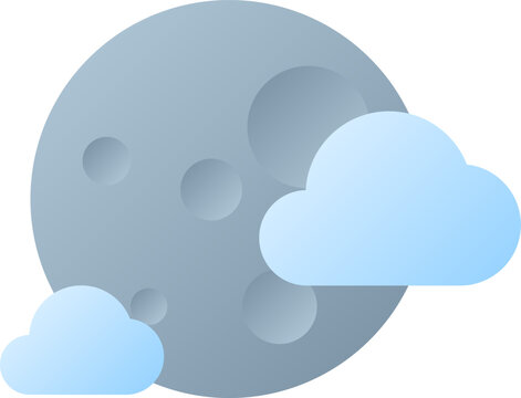 simple and minimalist moon and cloud icon