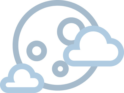 simple and minimalist moon and cloud icon