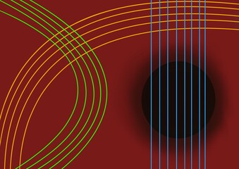 Obraz premium Abstract Minimalist Guitar Music Background