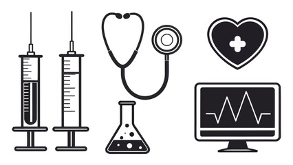 Essential medical silhouette icons for healthcare design projects discover vital symbols for health and wellness