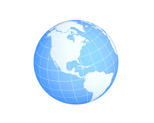 Globe isolated on white background. Vector illustration.