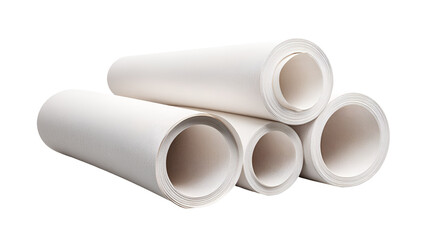 Fototapeta premium Stack of white ceramic pipes or tubes arranged in a pile on a black background