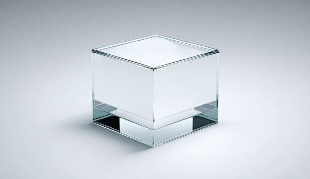 Clear glass cube display - Powered by Adobe