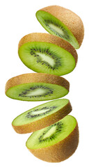 Perfectly sliced kiwi fruit isolated