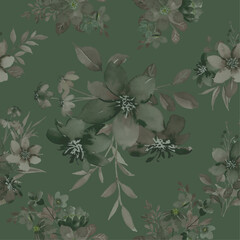 Mystical Sage Rosewood Watercolor Garden Blooms