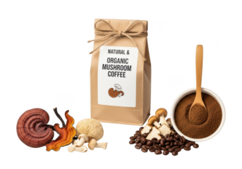 Energizing organic mushroom coffee blend for health and wellness boost