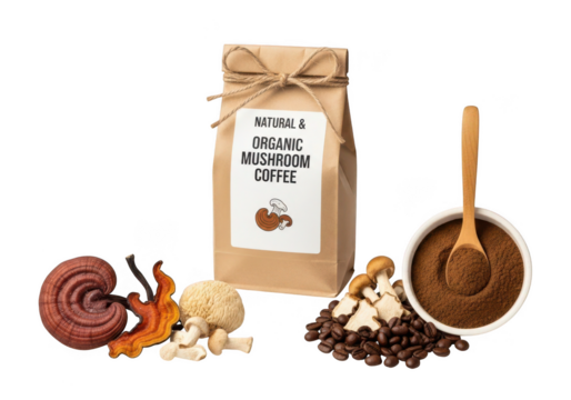Energizing organic mushroom coffee blend for health and wellness boost