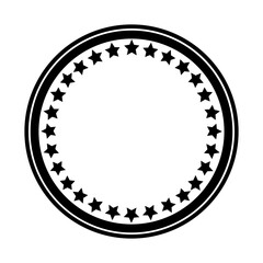 Round Star Border Icons – Success, Prize, and Award Graphic Set on White Background.