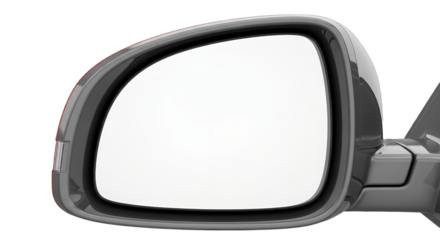 Modern car side mirror isolated on white background
