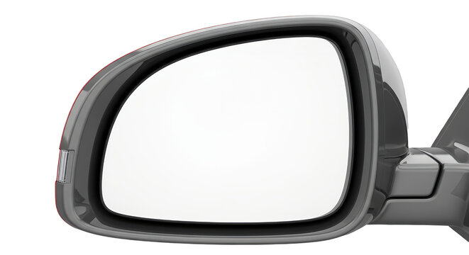 Modern car side mirror isolated on white background