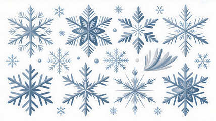 Row of snowflakes with a white background. Graphic, photo, vector, images, illustration, art, design, clipart, abstract, digital, tshirt, pattern, mockup, stock