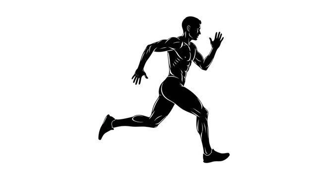 Dynamic runner sprints with powerful motion, embodying speed and agility for fitness campaigns or sports branding, perfect for promoting athletic events