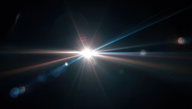 Bright starburst with lens flares