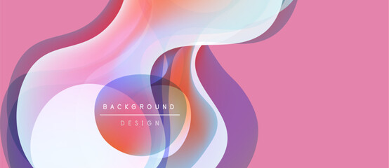 Fototapeta premium Abstract flowing shapes, pink backdrop. Overlapping layers create dynamic visual effect. Modern design element for backgrounds.