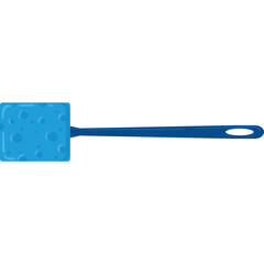 Blue Sponge Mop Tool With Handle For Cleaning And Washing Surfaces On Transparent Background Flat Design Vector