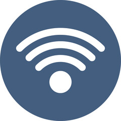 Blue Wifi Signal Icon On Transparent Background With Clean White Wifi Symbol Inside Blue Circle Representing Connectivity And Wireless Technology
