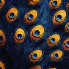 Peacock Feather Texture. Close-Up Peacock Feathers. Colorful Peacock Pattern. Vibrant Peacock Plumage Texture. Detailed Peacock Feather. Peacock Feather Surface. Colorful Peacock Feathers Close up.	