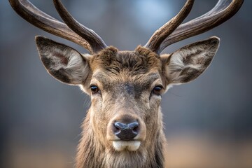 Deer s head and antlers set.