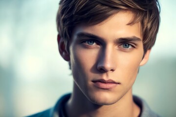 Portrait of a young man, side view