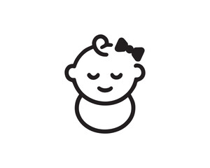 Baby girl icon vector design art illustration.