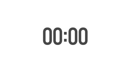 Time reads 0000 centered on a white background using a simple font for digital display