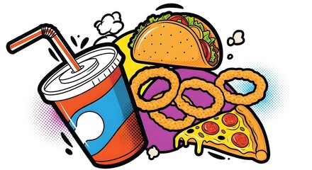 hand drawn vector illustration of a glass of beer and chips