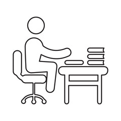 Working at Desk Icon