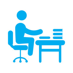 Studying at a desk icon