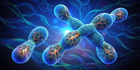 Innovative render illustrating artificial chromosome development and its potential applications in biotechnology research