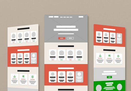 Landing Page Wireframe Template for Website Design