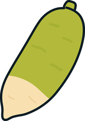 Daikon radish illustration icon