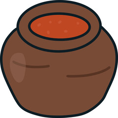 Pottery jar with gochujang illustration