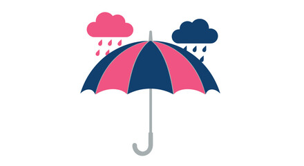 Obraz premium Chic umbrella shields against vibrant pink and blue rain clouds, offering modern protection and style for any forecast