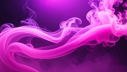 Dynamic background featuring flowing pink and violet smoke trails swirling gracefully across a dark backdrop, creating a mesmerizing atmosphere of movement, mystery, and elegance, ideal for design, ar