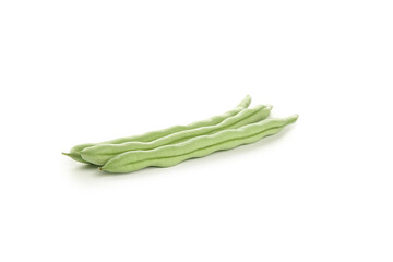 Fresh Green String Beans Isolated on White Background