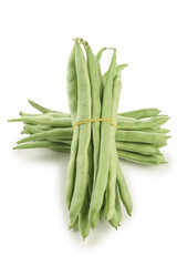 Fresh Green String Beans Bundle Isolated on White Background
