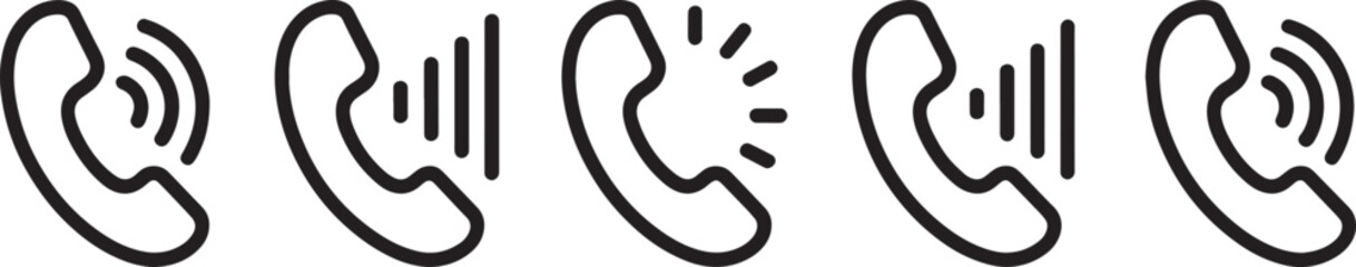 Phone icon set for communication