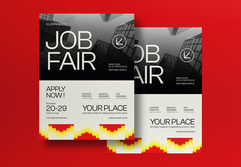 Gray Gradient Job Fair Flyer Layout