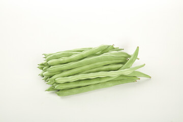 Fresh Green Beans Pile on White Background - Healthy Vegetable Food Photography