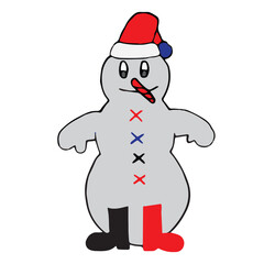snowman with santa claus hat